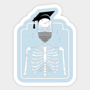 skeleton gradute Sticker